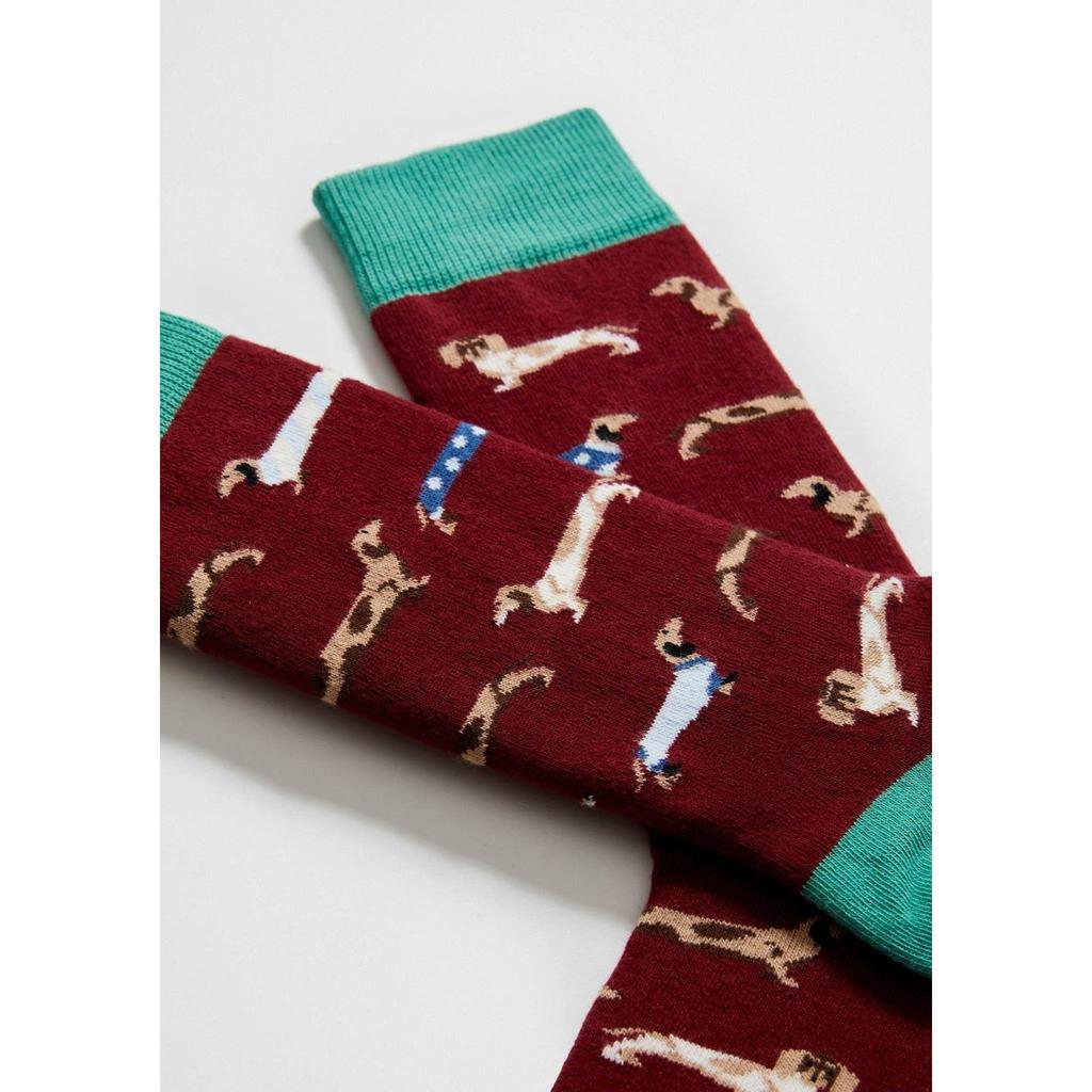 Dogs Burgundy - 100% Organic Cotton Socks