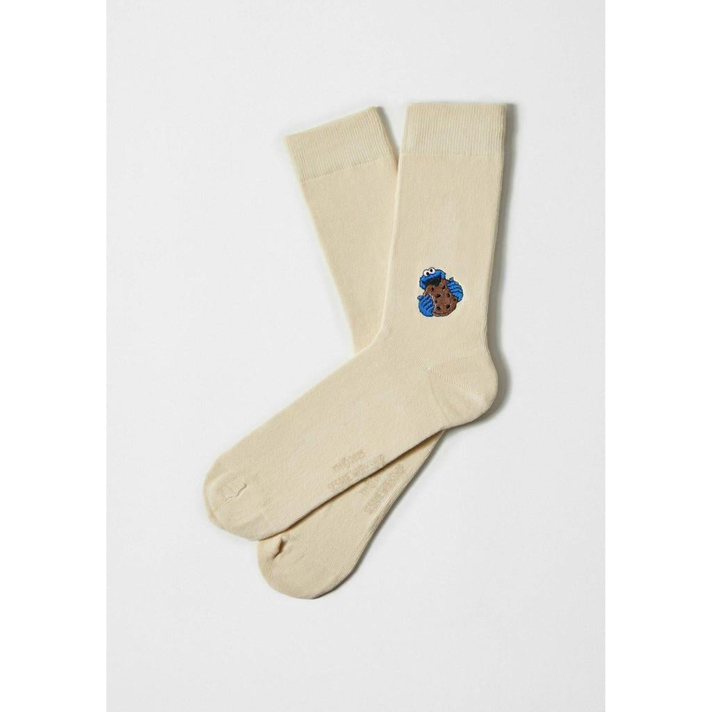 Cookie Monster Embroidered - 100% Organic Cotton Socks