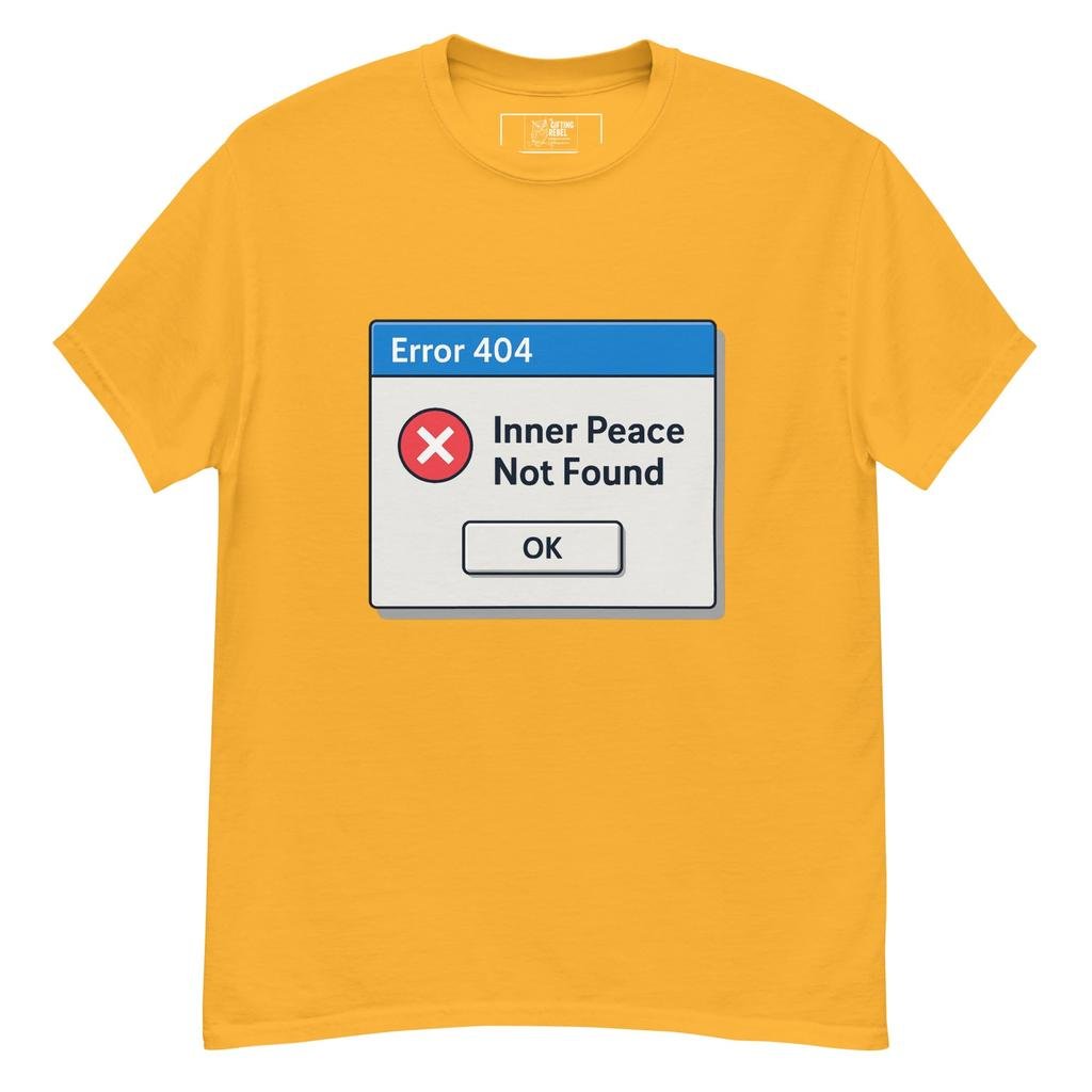 Error 404: Inner Peace Not Found - Retro Pixel T-Shirt