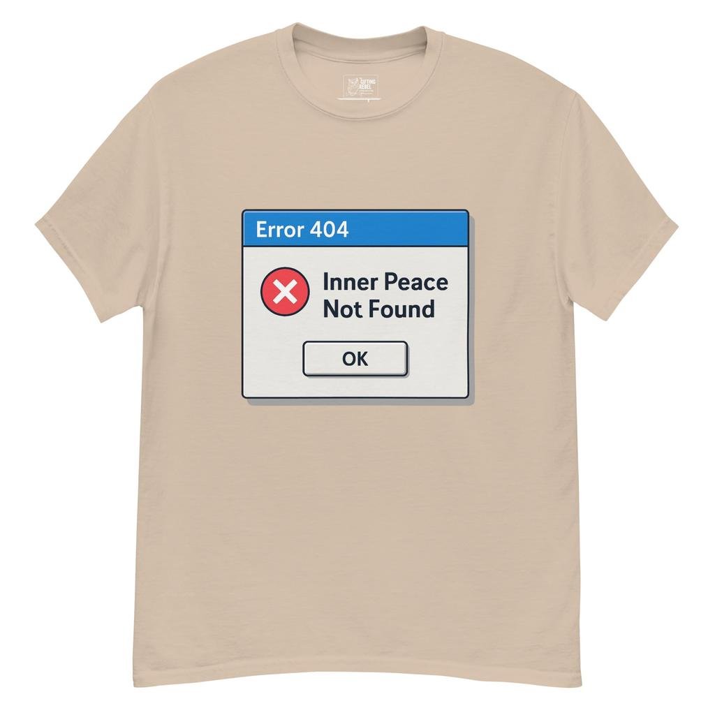 Error 404: Inner Peace Not Found - Retro Pixel T-Shirt
