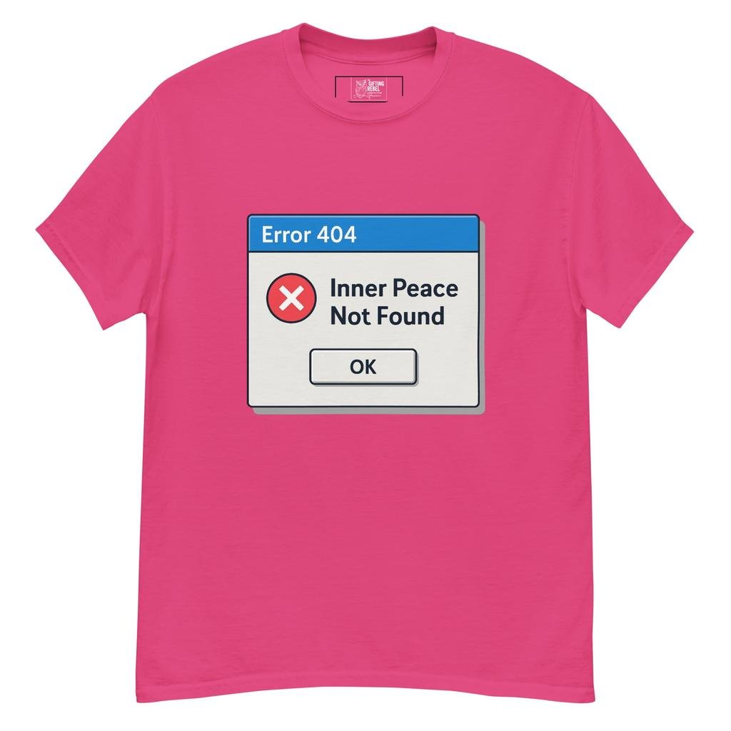 Error 404: Inner Peace Not Found - Retro Pixel T-Shirt