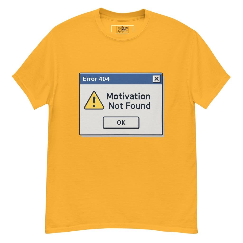 Error 404: Motivation Not Found - Retro Pixel T-Shirt