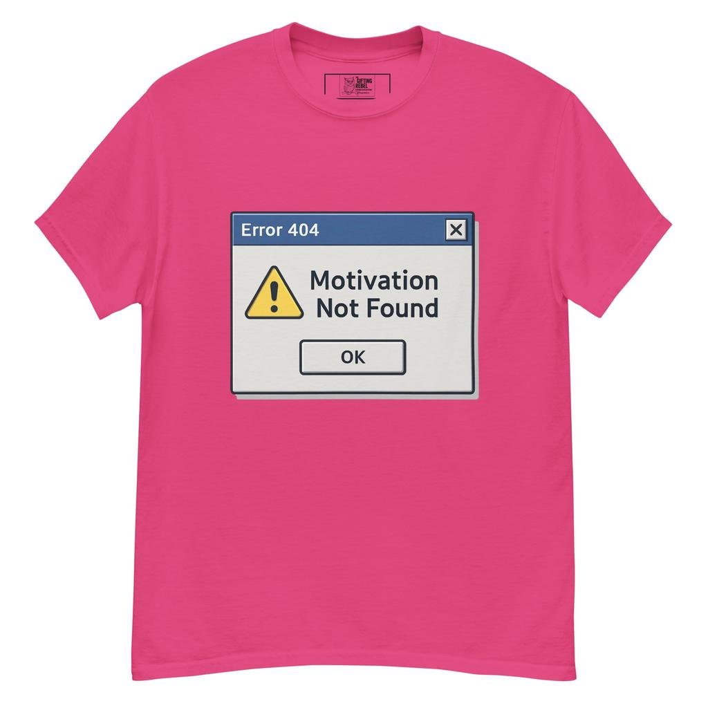 Error 404: Motivation Not Found - Retro Pixel T-Shirt