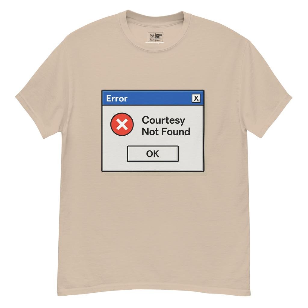 Error: Courtesy Not Found - Retro Pop-Up T-Shirt