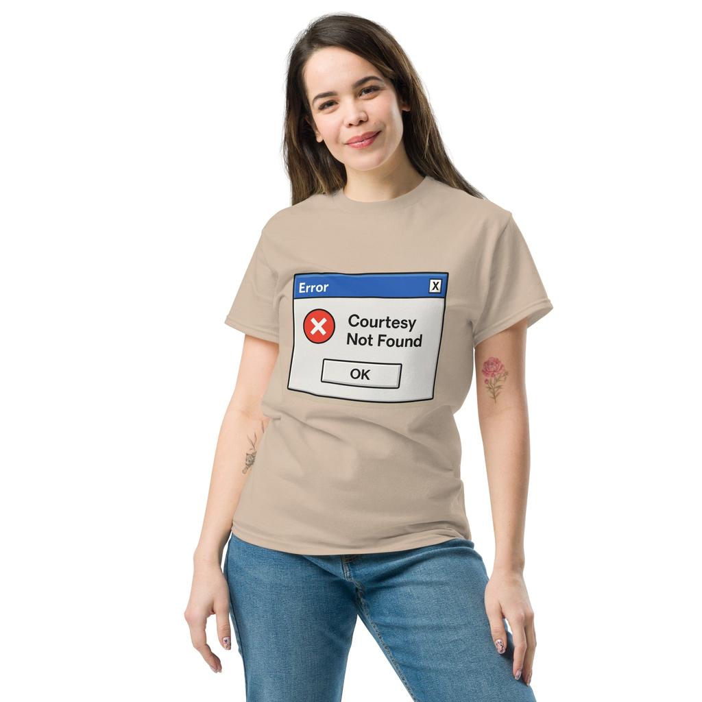 Error: Courtesy Not Found - Retro Pop-Up T-Shirt