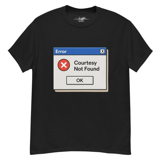 Error: Courtesy Not Found - Retro Pop-Up T-Shirt