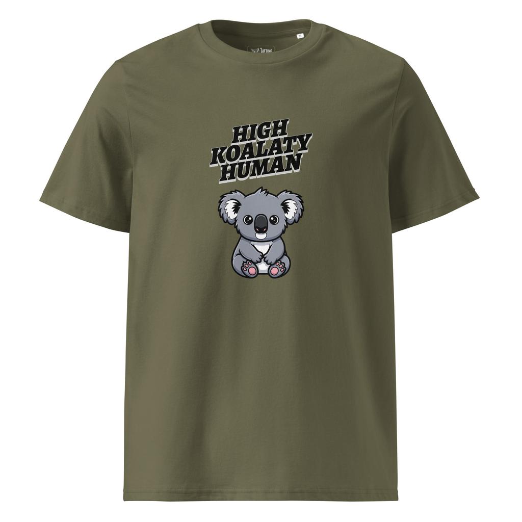 High Koalaty Human – Organic Punny T-Shirt