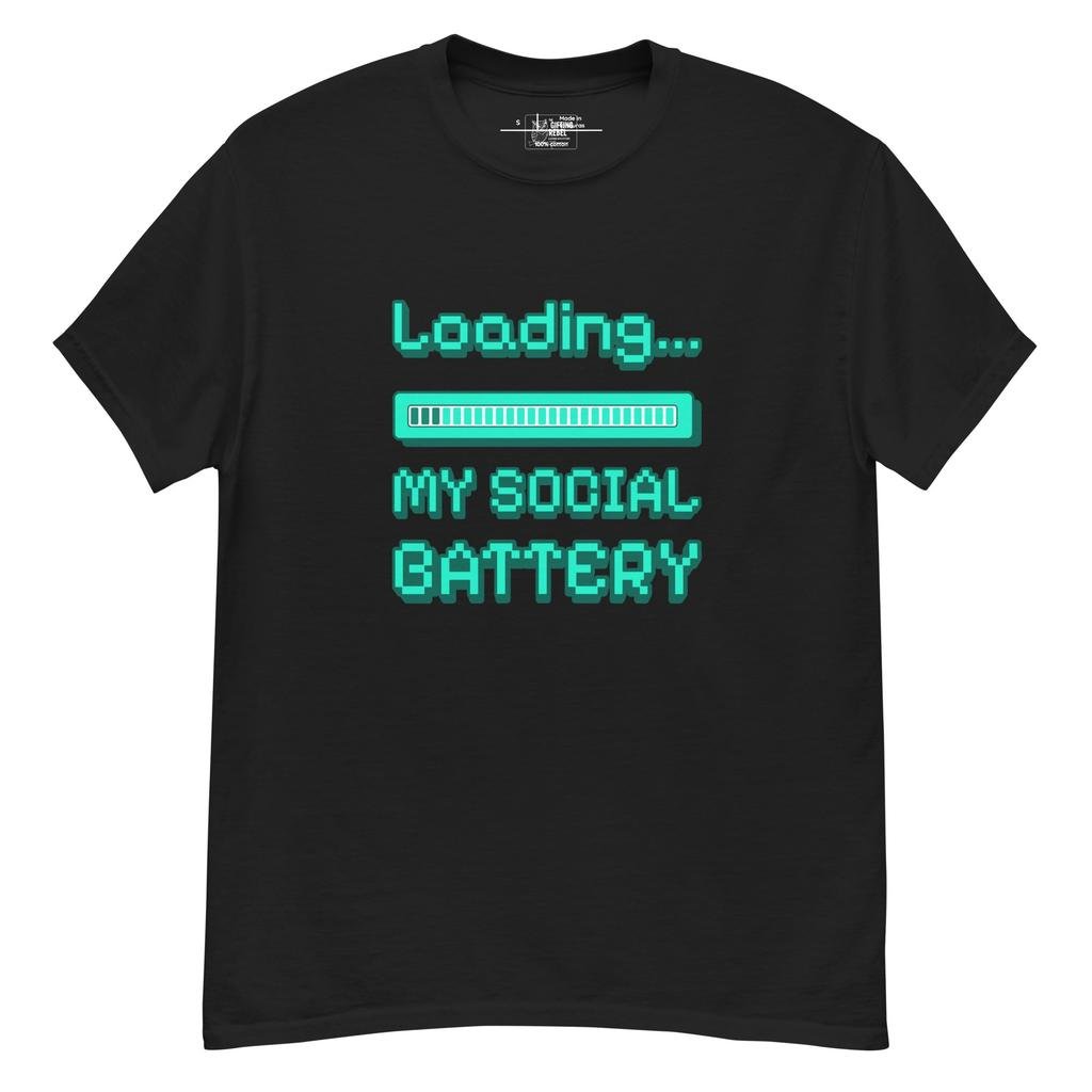 Loading… My Social Battery - Retro Pixel Tee