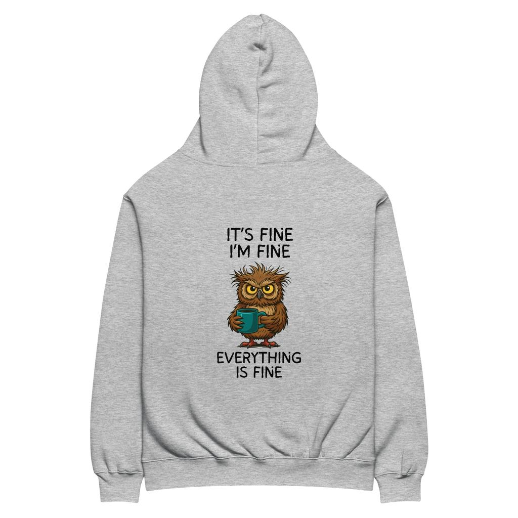Over Caffeinated Owl Oversized - Hoodie