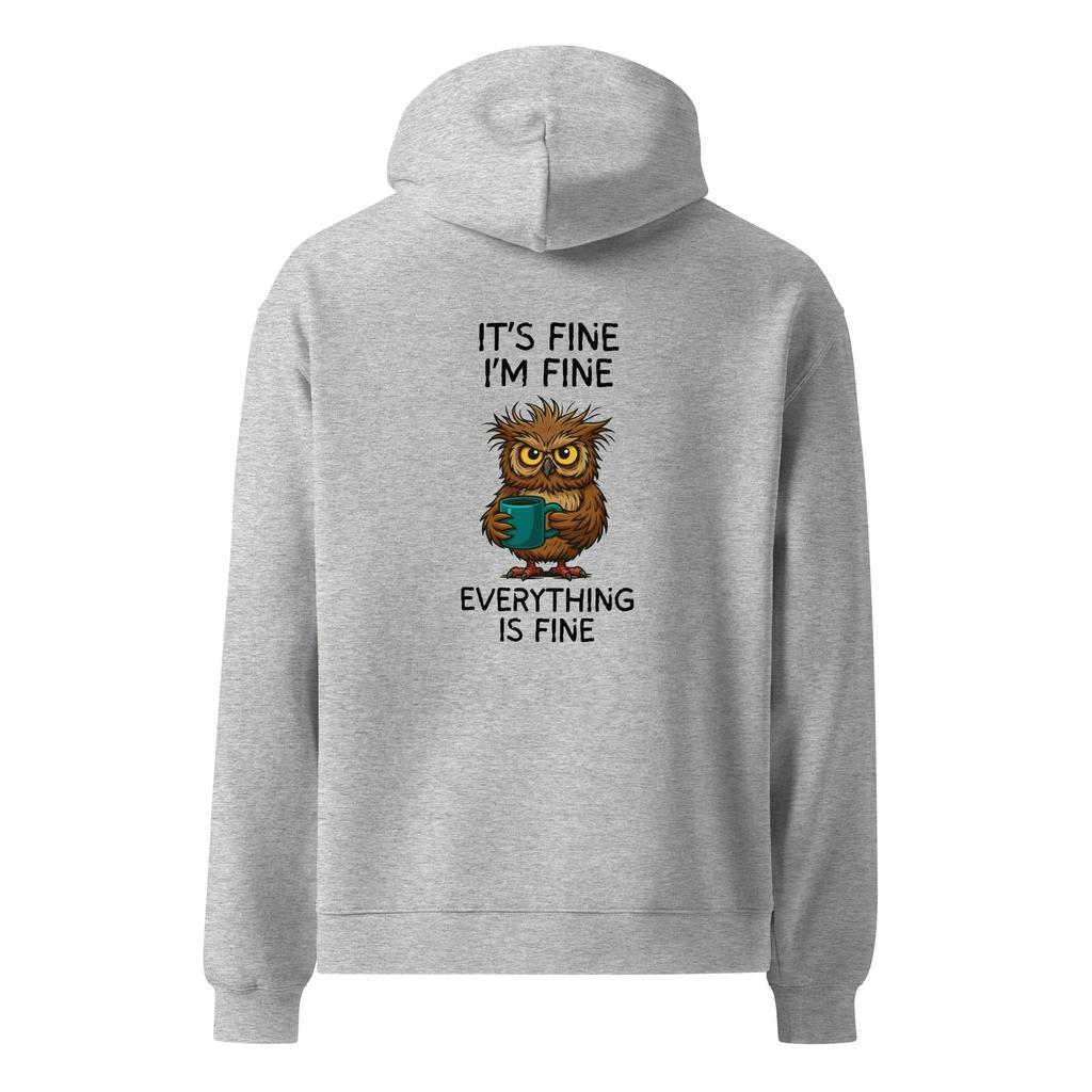 Over Caffeinated Owl Oversized - Hoodie
