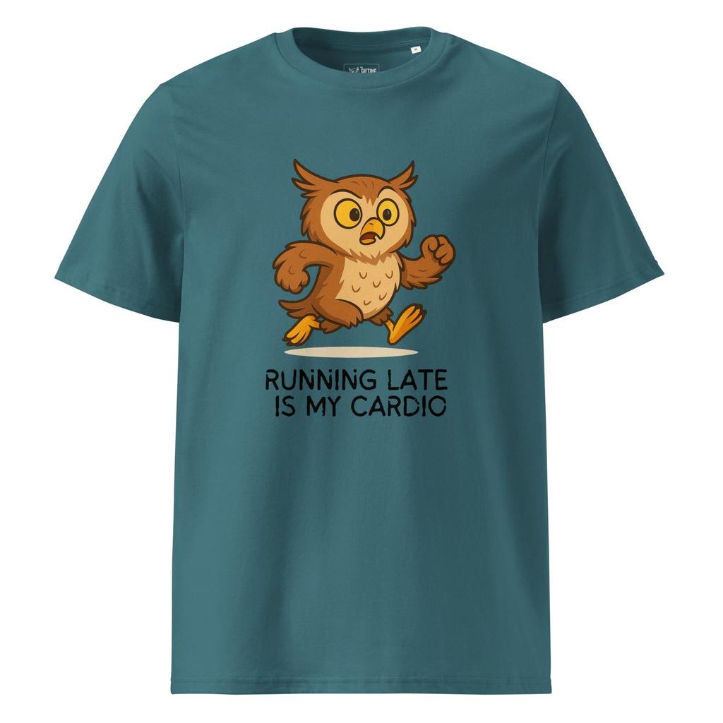 Running Late...Cardio Owl - Organic T-Shirt
