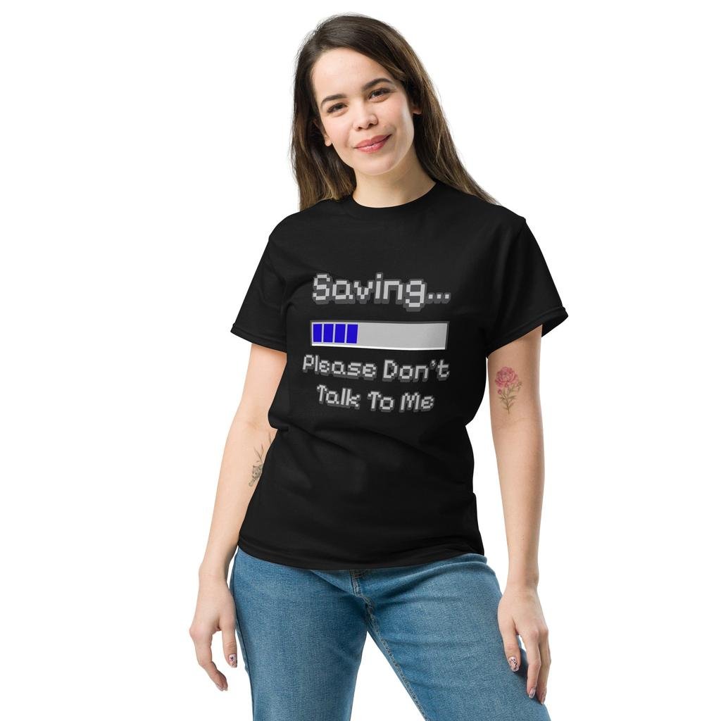 Saving… Please Don’t Talk To Me - Retro Pixel T-Shirt