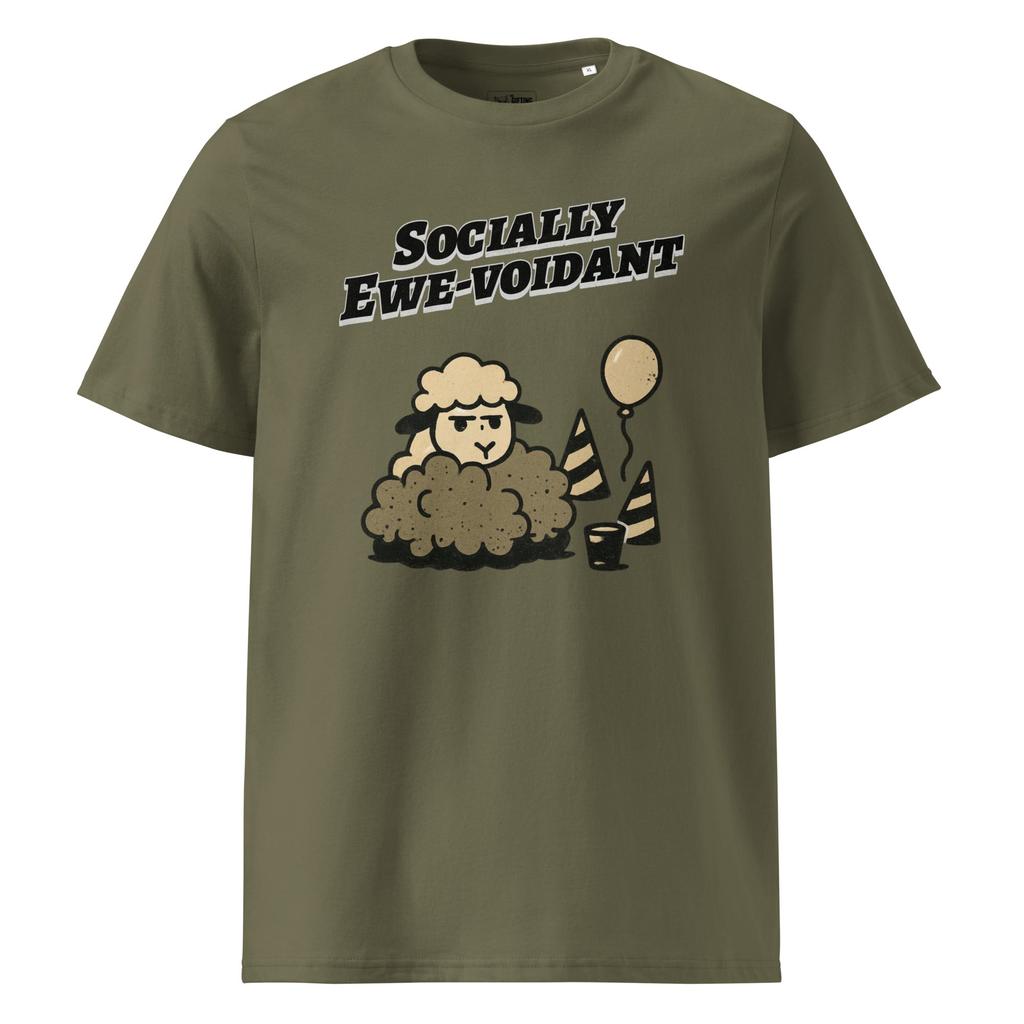 Socially Ewe-Voidant – Organic Punny T-Shirt